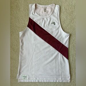 Tracksmith White and Maroon Tank Top